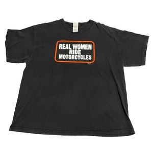 REAL WOMAN RIDE MOTORCYCLES SIZE XL BLACK T SHIRT | H1‎